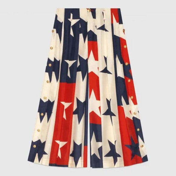 NWT Gucci Star pattern silk pleated pant Size 48 - Picture 1 of 16